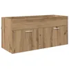 Image de Armoire de salle de bain en bois dingénierie - vidaXL - Chêne artisanal - 100x385x46 cm - Grand espace de stockage