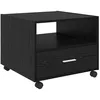 Image de Table basse moderne - vidaXL - Chêne noir - Bois dingénierie - 55x55x45 cm - Avec tiroir - Avec étagère