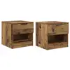 Image de Vidaxl armoire de lit avec tiroir 2 pcs bois ancien 40 x 39 x 40cm