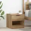 Image de Armoire De Lit Avec Tiroir 2 Pcs Chêne Artisanal 40 X 39 X 40cm Vidaxl