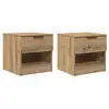 Image de Vidaxl armoire de lit avec tiroir 2 pcs chêne artisanal 40 x 39 x 40cm