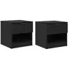 Image de Vidaxl armoire de lit avec tiroir 2 pcs chêne noir 40 x 39 x 40cm