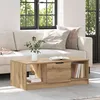 Image de vidaXL Table basse chêne artisanal 100x50x36 cm avec étagère et rangement - style campagne