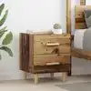 Image de Armoire De Lit Avec Tiroir 2 Pcs Bois Ancien 40 X 35 X 47.5cm Vidaxl