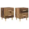 Image de Vidaxl armoire de lit avec tiroir 2 pcs bois ancien 40 x 35 x 47.5cm