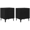 Image de Vidaxl armoire de lit avec tiroir 2 pcs chêne noir 40 x 35 x 47,5 cm