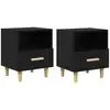 Image de Vidaxl cabinet de chevet avec tiroir 2 pcs chêne noir 40 x 35 x 47 cm