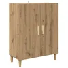 Image de Buffet en bois dingénierie - vidaXL - Chêne artisanal - 70x34x90 cm - Pieds coniques - 2 portes - Rangement spacieux