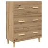 Image de Buffet moderne en bois dingénierie - vidaXL - Chêne artisanal - 695x34x90 cm - Rangement spacieux - Design élégant