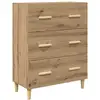 Image de Vidaxl buffet chêne artisanal 69,5 x 34 x 90 cm bois d'ingénierie