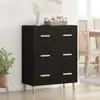 Image de Buffet Chêne Noir 69,5 X 34 X 90 Cm Bois D'ingénierie Vidaxl