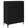 Image de Buffet en bois dingénierie - vidaXL - Chêne noir - 34x69 5x90 cm - 2 tiroirs - 2 portes - Portes coulissantes