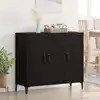 Image de Buffet Chêne Noir 34 X 90 X 80 Cm Bois D'ingénierie Vidaxl