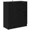 Image de Buffet en bois dingénierie - vidaXL - Chêne noir - 60x30x70 cm - Style rustique - Grand rangement - 1 tiroir - 2 portes