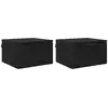 Image de Vidaxl cabinet de chevet avec tiroir 2 pcs chêne noir 34 x 30 x 20 cm