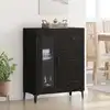 Image de Buffet Chêne Noir 69,5 X 34 X 90 Cm Bois D'ingénierie Et Fer Vidaxl
