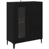 Image de Vidaxl buffet chêne noir 69,5 x 34 x 90 cm bois d'ingénierie et fer