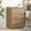 Image de Cabinet De Chevet Avec Tiroir Chêne Artisanal 40 X 40 X 63 Cm Vidaxl