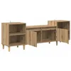 Image de Meuble TV rustique - vidaXL - Chêne artisanal - Bois dingénierie - 160x35x55 cm - 2 portes - 2 étagères