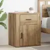 Image de Cabinet De Chevet Avec Tiroir Chêne Artisanal 35 X 50 X 60 Cm Vidaxl