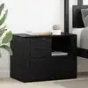 Image de Cabinet De Chevet Chêne Noir 35 X 60 X 50 Cm Bois D'ingénierie Vidaxl