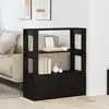 Image de Buffet Chêne Noir 30 X 80 X 90 Cm Bois D'ingénierie Vidaxl