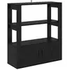 Image de Vidaxl buffet ch  ne noir 30 x 80 x 90 cm bois d'ing ©nierie
