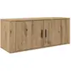 Image de Meuble Tv Mural Chêne Artisanal 100 X 34,5 X 40 Cm Vidaxl
