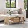 Image de Table Basse Chêne Artisanal 90 X 50 X 26,5 Cm Bois D'ingénierie Vidaxl