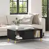 Image de Table Basse Chêne Noir 90 X 50 X 26,5 Cm Bois D'ingénierie Vidaxl