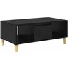Image de Table basse moderne - vidaXL - Chêne noir - 90x50x265 cm - Bois dingénierie - Étagères intégrées