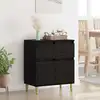 Image de Buffet Avec Tiroir Chêne Noir 60 X 35 X 70 Cm Bois D'ingénierie Vidaxl