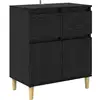 Image de Vidaxl buffet avec tiroir chêne noir 60 x 35 x 70 cm bois d'ingénierie