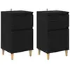 Image de Vidaxl cabinet de chevet avec tiroir 2 pcs chêne noir 40 x 35 x 70 cm