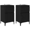 Image de Vidaxl cabinet de chevet avec tiroir 2 pcs chêne noir 40 x 35 x 70 cm