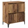 Image de Buffet en bois dingénierie - vidaXL - Bois Ancien - 60x35x70 cm - 4 portes - Rangement polyvalent - Entretien facile