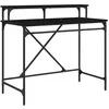 Image de Bureau style industriel - vidaXL - Chêne Noir - Bois dingénierie - 100x50x90 cm - Étagère intégrée - Durable