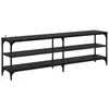 Image de Vidaxl meuble tv chêne noir 160 x 30 x 50 cm bois d'ingénierie et fer