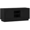 Image de Meuble TV en bois dingénierie - vidaXL - Chêne Noir - 102x35x45 cm - 2 portes - 1 étagère - Poids maximal 60 kg
