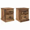 Image de Vidaxl cabinet de chevet 2 pcs bois ancien 39 x 39 x 47.5 cm