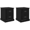 Image de Vidaxl cabinet de chevet 2 pcs chêne noir 39 x 39 x 47.5 cm