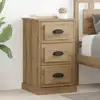 Image de Cabinet De Chevet Avec Tiroir Chêne Artisanal 39 X 39 X 67,5 Cm Vidaxl