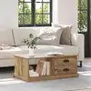 Image de Table Basse Chêne Artisanal 90 X 50 X 35 Cm Bois D'ingénierie Vidaxl