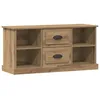 Image de Meuble TV en bois dingénierie - vidaXL - Chêne artisanal - 99 5 x 35 5 x 48 cm - Tiroirs spacieux - 2 étagères