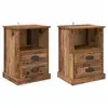Image de Vidaxl cabinet de chevet avec tiroir 2 pcs bois ancien 36 x 43 x 60 cm