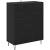 Image de Vidaxl buffet chêne noir 69,5 x 34 x 90 cm bois d'ingénierie et fer