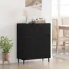 Image de Buffet Chêne Noir 69,5 X 34 X 90 Cm Bois D'ingénierie Et Fer Vidaxl