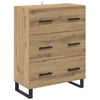 Image de Buffet rustique en bois dingénierie - vidaXL - Chêne artisanal - 695x34x90 cm - Tiroirs spacieux