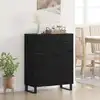 Image de Buffet Chêne Noir 69,5 X 34 X 90 Cm Bois D'ingénierie Et Fer Vidaxl