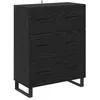 Image de Buffet rustique en bois dingénierie - vidaXL - Chêne Noir - 695x34x90 cm - Tiroirs spacieux - Poignées noires mates